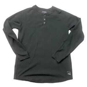 Seeded & Sewn Womens Waffle Knit Thermal Shirt-Black-Size Medium-GUC